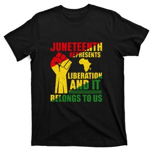 Juneteenth Represents Liberation And It Belongs To Us Gift T-Shirt