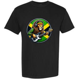 Jamaica Rastafarian Lion Guitar Jamaican Rasta Souvenir 2024 Garment-Dyed Heavyweight T-Shirt