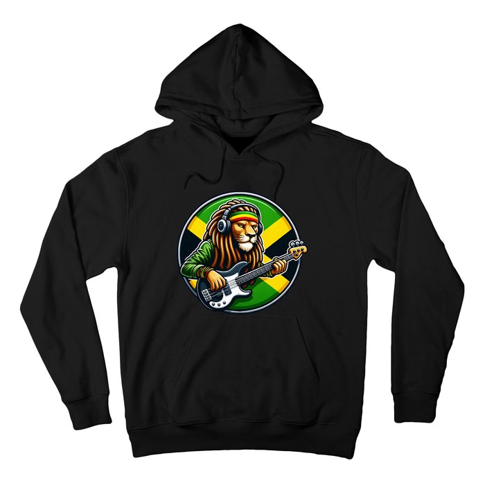 Jamaica Rastafarian Lion Guitar Jamaican Rasta Souvenir 2024 Hoodie