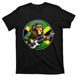 Jamaica Rastafarian Lion Guitar Jamaican Rasta Souvenir 2024 T-Shirt