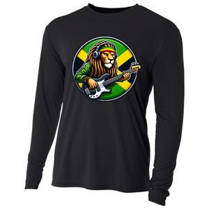 Jamaica Rastafarian Lion Guitar Jamaican Rasta Souvenir 2024 Cooling Performance Long Sleeve Crew