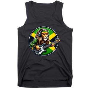 Jamaica Rastafarian Lion Guitar Jamaican Rasta Souvenir 2024 Tank Top