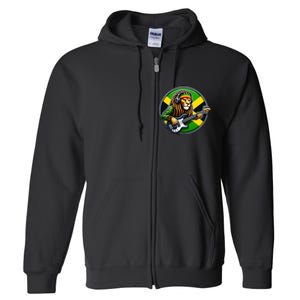 Jamaica Rastafarian Lion Guitar Jamaican Rasta Souvenir 2024 Full Zip Hoodie