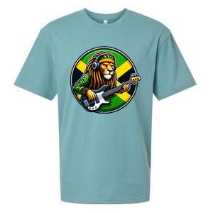 Jamaica Rastafarian Lion Guitar Jamaican Rasta Souvenir 2024 Sueded Cloud Jersey T-Shirt