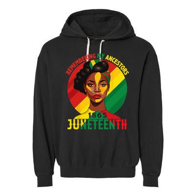 Juneteenth Remebering My Ancestors Black Garment-Dyed Fleece Hoodie
