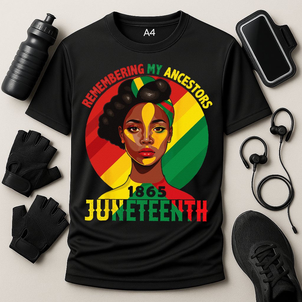 Juneteenth Remebering My Ancestors Black Performance Shirt