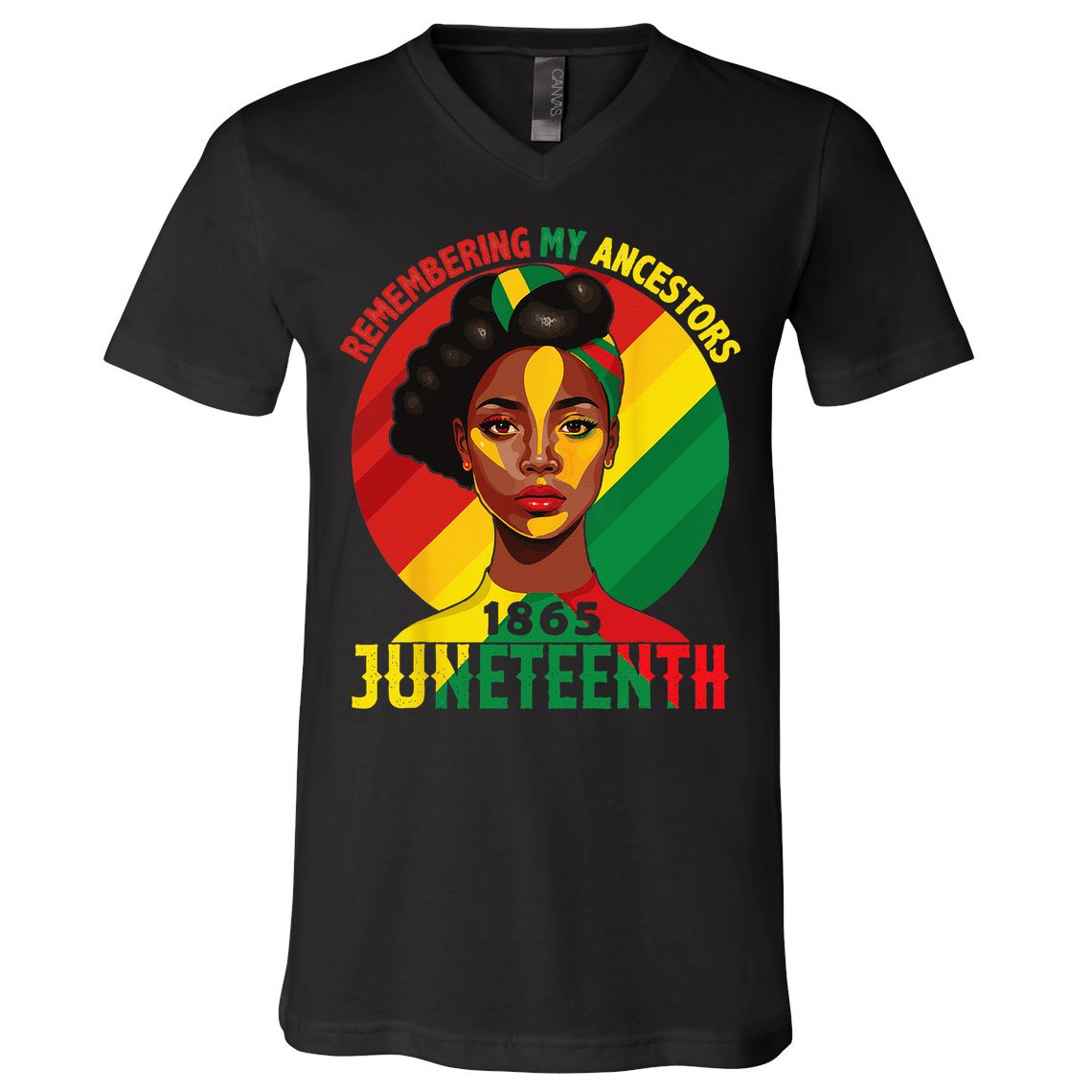 Juneteenth Remebering My Ancestors Black V-Neck T-Shirt
