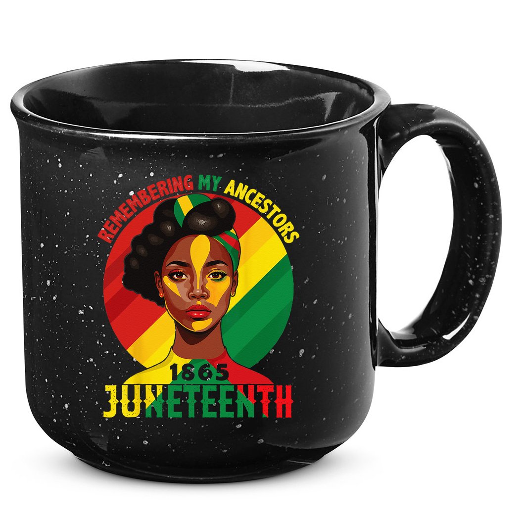 Juneteenth Remebering My Ancestors Black 15oz Campfire Ceramic Mug
