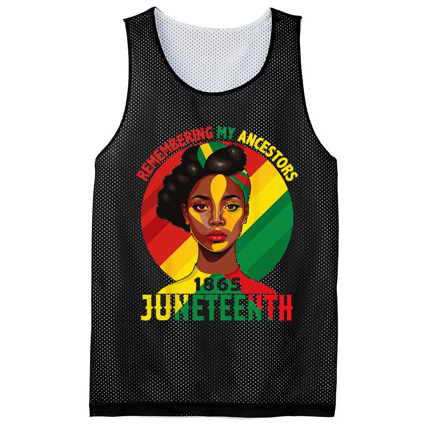 Juneteenth Remebering My Ancestors Black Mesh Reversible Basketball Jersey Tank