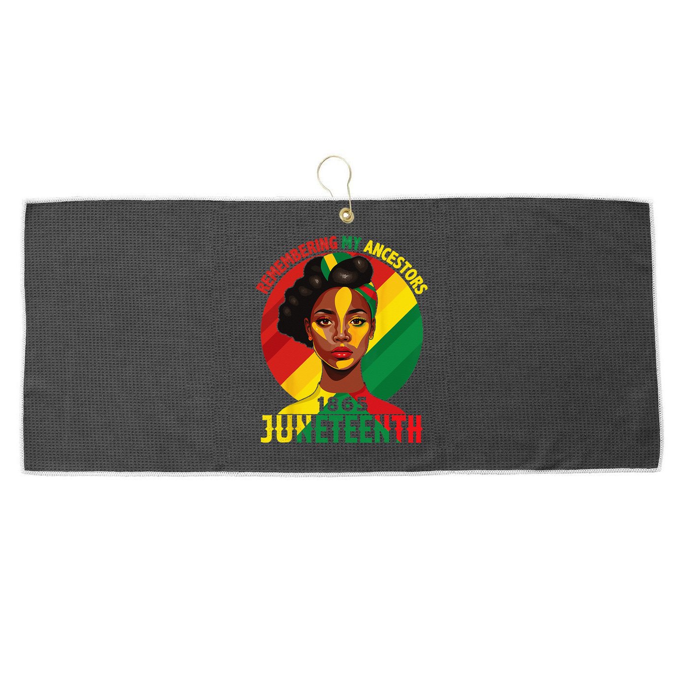 Juneteenth Remebering My Ancestors Black Large Microfiber Waffle Golf Towel