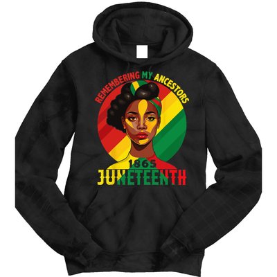 Juneteenth Remebering My Ancestors Black Tie Dye Hoodie