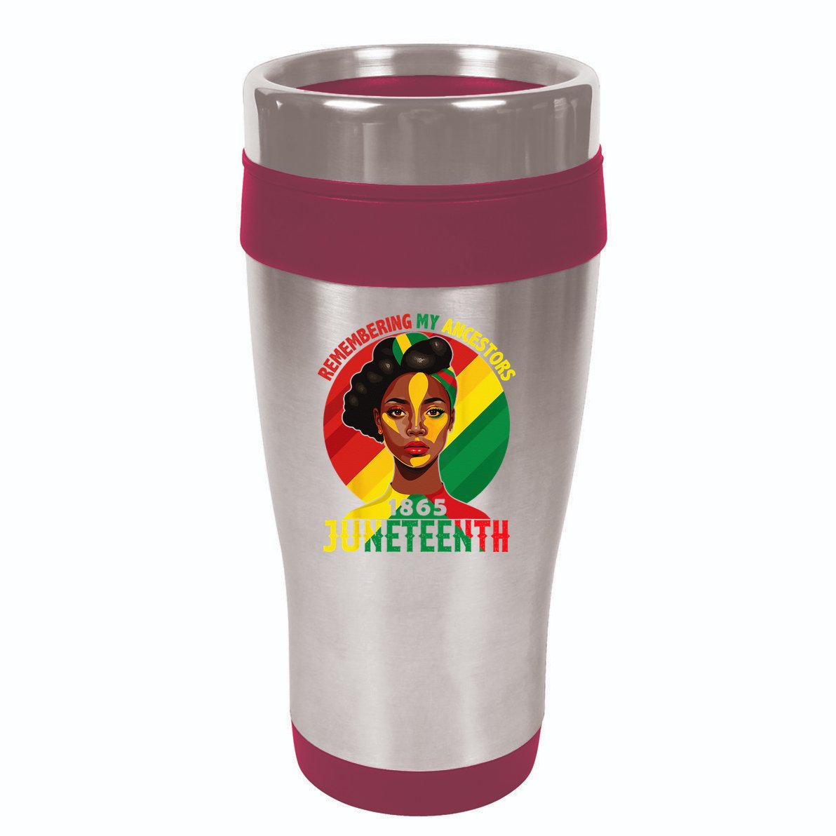 Juneteenth Remebering My Ancestors Black 16oz Travel Tumbler