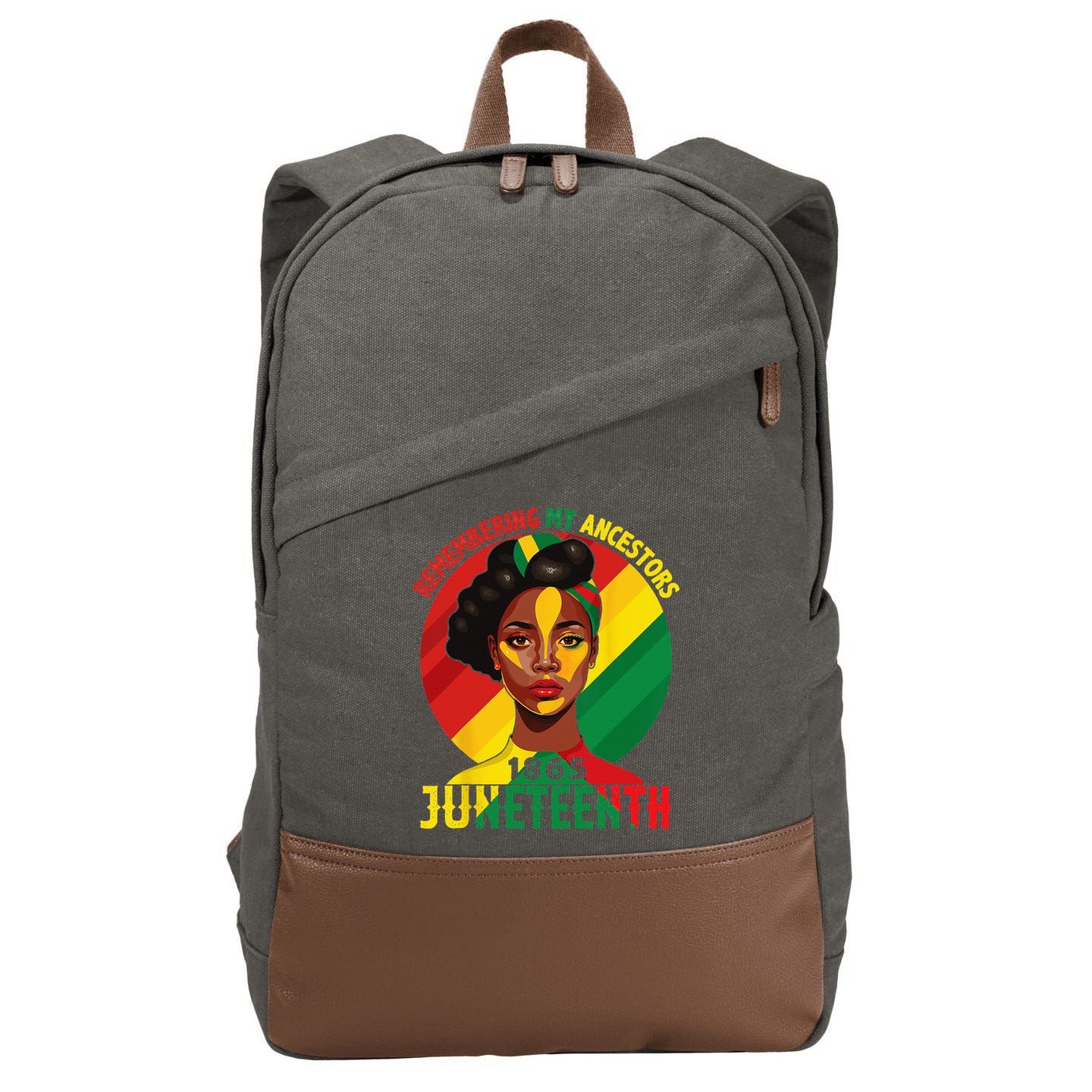 Juneteenth Remebering My Ancestors Black Cotton Canvas Backpack