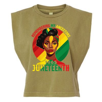 Juneteenth Remebering My Ancestors Black Garment-Dyed Women's Muscle Tee