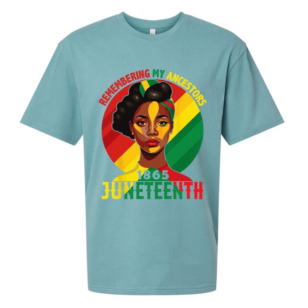 Juneteenth Remebering My Ancestors Black Sueded Cloud Jersey T-Shirt