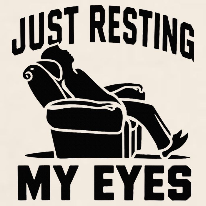 Just Resting My Eyes Dad Recliner Fathers Im Not Sleeping Garment-Dyed Women's Muscle Tee