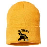 Just Resting My Eyes Dad Recliner Fathers Im Not Sleeping Sustainable Knit Beanie