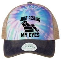 Just Resting My Eyes Dad Recliner Fathers Im Not Sleeping Legacy Tie Dye Trucker Hat