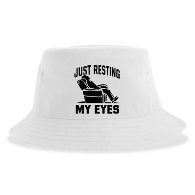 Just Resting My Eyes Dad Recliner Fathers Im Not Sleeping Sustainable Bucket Hat