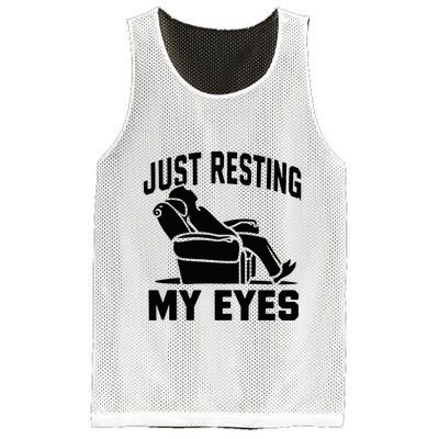 Just Resting My Eyes Dad Recliner Fathers Im Not Sleeping Mesh Reversible Basketball Jersey Tank