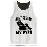 Just Resting My Eyes Dad Recliner Fathers Im Not Sleeping Mesh Reversible Basketball Jersey Tank