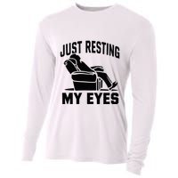 Just Resting My Eyes Dad Recliner Fathers Im Not Sleeping Cooling Performance Long Sleeve Crew