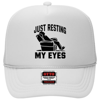 Just Resting My Eyes Dad Recliner Fathers Im Not Sleeping Trucker Hat