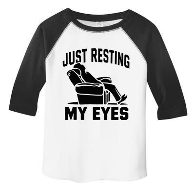 Just Resting My Eyes Dad Recliner Fathers Im Not Sleeping Toddler Fine Jersey T-Shirt