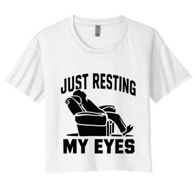 Just Resting My Eyes Dad Recliner Fathers Im Not Sleeping Crop Top