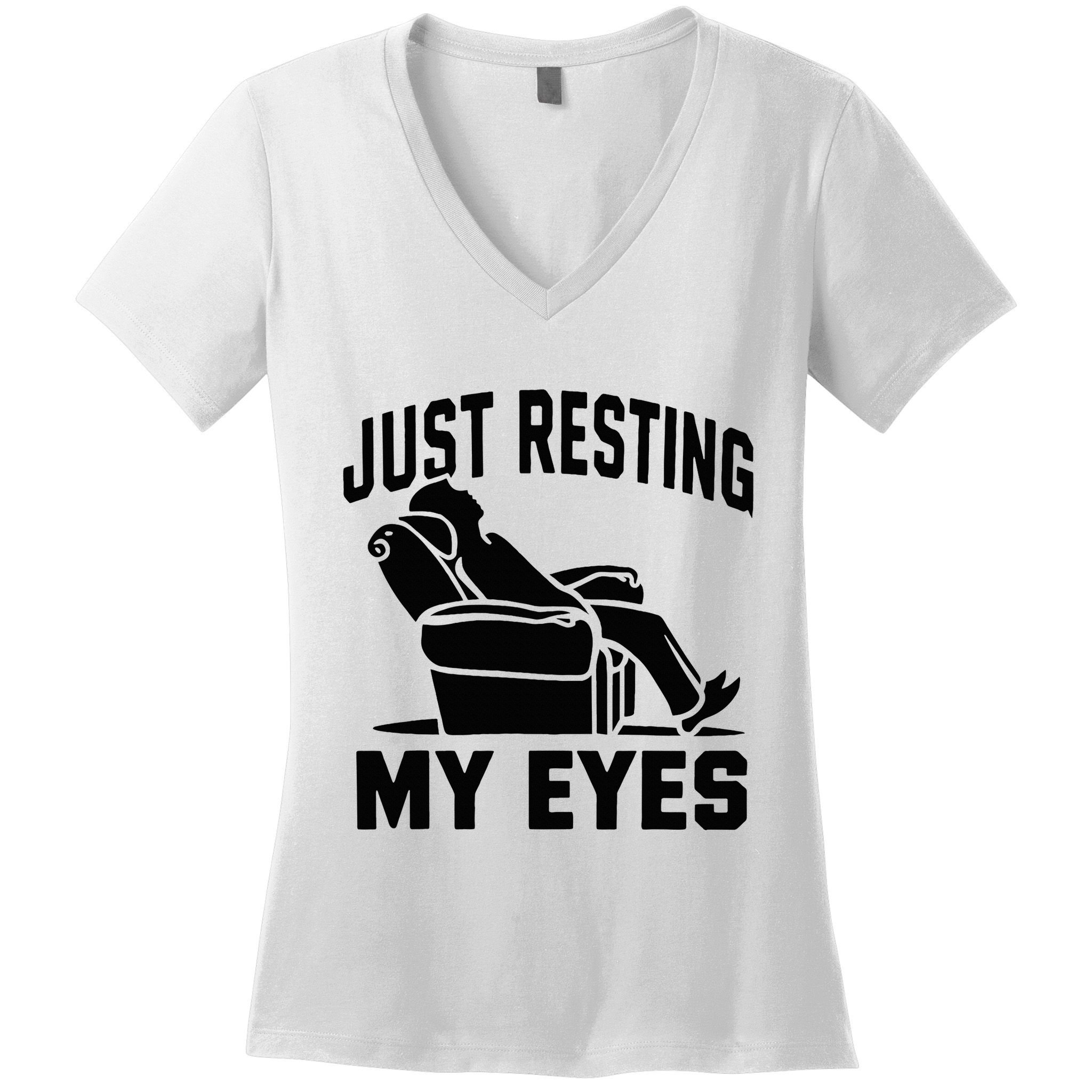 Just Resting My Eyes Dad Recliner Fathers Im Not Sleeping Women's V-Neck T-Shirt