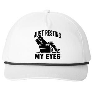 Just Resting My Eyes Dad Recliner Fathers Im Not Sleeping Snapback Five-Panel Rope Hat