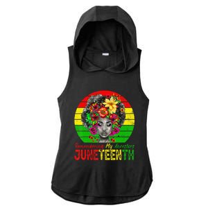 Juneteenth Remembering My Ancestors Black Ladies PosiCharge Tri-Blend Wicking Draft Hoodie Tank