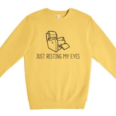 Just Resting My Eyes Funny Dad  Funny FatherS Day Premium Crewneck Sweatshirt