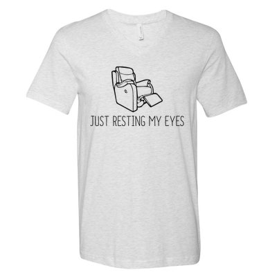 Just Resting My Eyes Funny Dad  Funny FatherS Day V-Neck T-Shirt