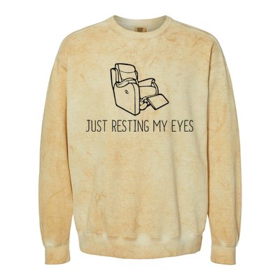 Just Resting My Eyes Funny Dad  Funny FatherS Day Colorblast Crewneck Sweatshirt