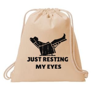 Just Resting My Eyes Funny Dad Recliner Happy FatherS Day Drawstring Bag