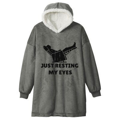 Just Resting My Eyes Funny Dad Recliner Happy FatherS Day Hooded Wearable Blanket