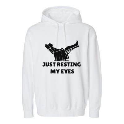 Just Resting My Eyes Funny Dad Recliner Happy FatherS Day Garment-Dyed Fleece Hoodie