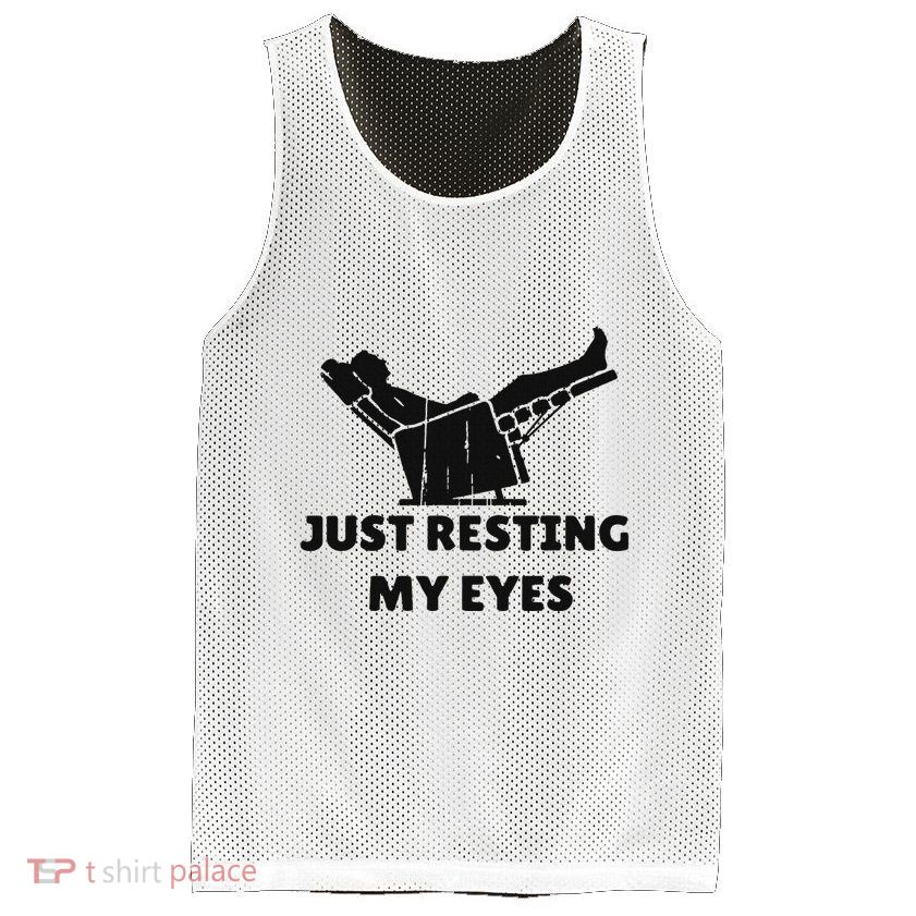 Just Resting My Eyes Funny Dad Recliner Happy FatherS Day Mesh Reversible Basketball Jersey Tank