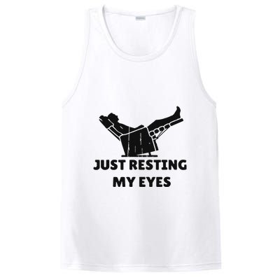 Just Resting My Eyes Funny Dad Recliner Happy FatherS Day PosiCharge Competitor Tank