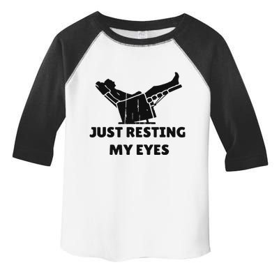 Just Resting My Eyes Funny Dad Recliner Happy FatherS Day Toddler Fine Jersey T-Shirt