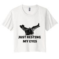 Just Resting My Eyes Funny Dad Recliner Happy FatherS Day Crop Top