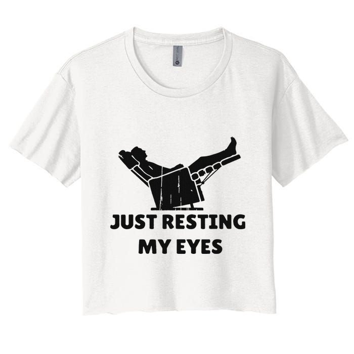 Just Resting My Eyes Funny Dad Recliner Happy FatherS Day Crop Top