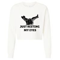 Just Resting My Eyes Funny Dad Recliner Happy FatherS Day Cropped Pullover Crew
