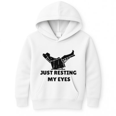 Just Resting My Eyes Funny Dad Recliner Happy FatherS Day Kids Hoodie