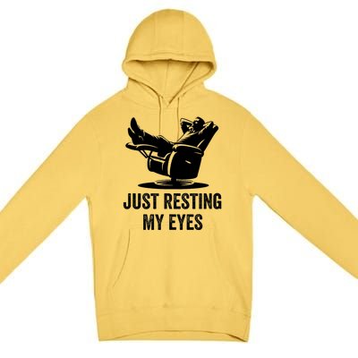 Just Resting My Eyes Funny Dad  Funny FatherS Day Premium Pullover Hoodie