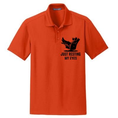 Just Resting My Eyes Funny Dad  Funny FatherS Day Dry Zone Grid Polo