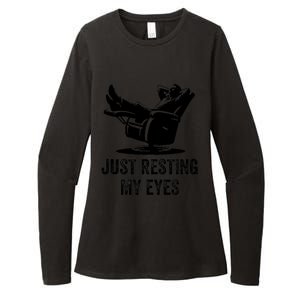 Just Resting My Eyes Funny Dad  Funny FatherS Day Womens CVC Long Sleeve Shirt