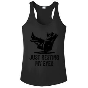 Just Resting My Eyes Funny Dad  Funny FatherS Day Ladies PosiCharge Competitor Racerback Tank