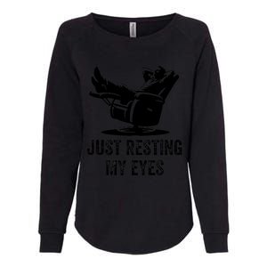 Just Resting My Eyes Funny Dad  Funny FatherS Day Womens California Wash Sweatshirt